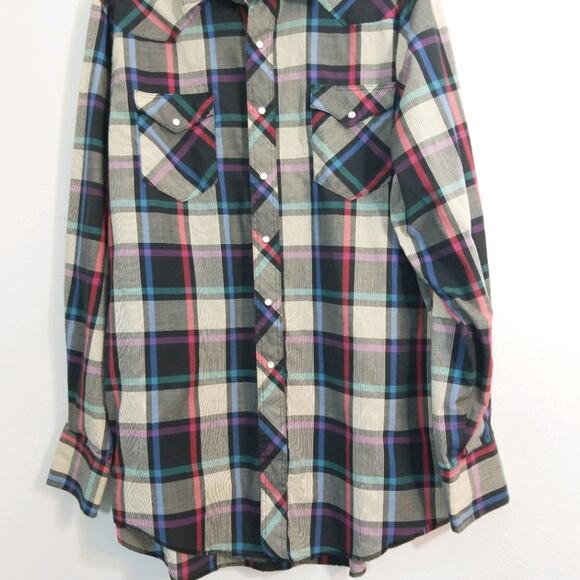 Vintage Wrangler Longtail pearl snap western shirt - Picture 3 of 10